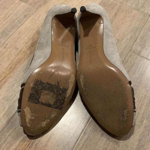 HOBBS Women’s Gray Due Tie Knot Peep Toe Heels size 41 US 9.5- vintage look - Picture 11 of 16